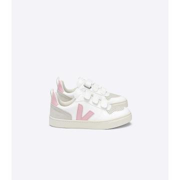 Veja V-10 STRAPS CWL Tenisky Detske White/Pink | SK 859SGL